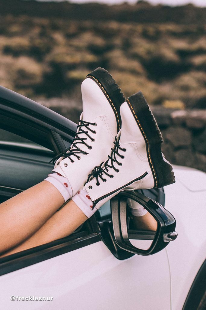 white doc martens no platform